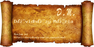 Dávidházy Mária névjegykártya