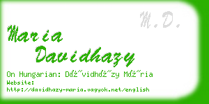 maria davidhazy business card